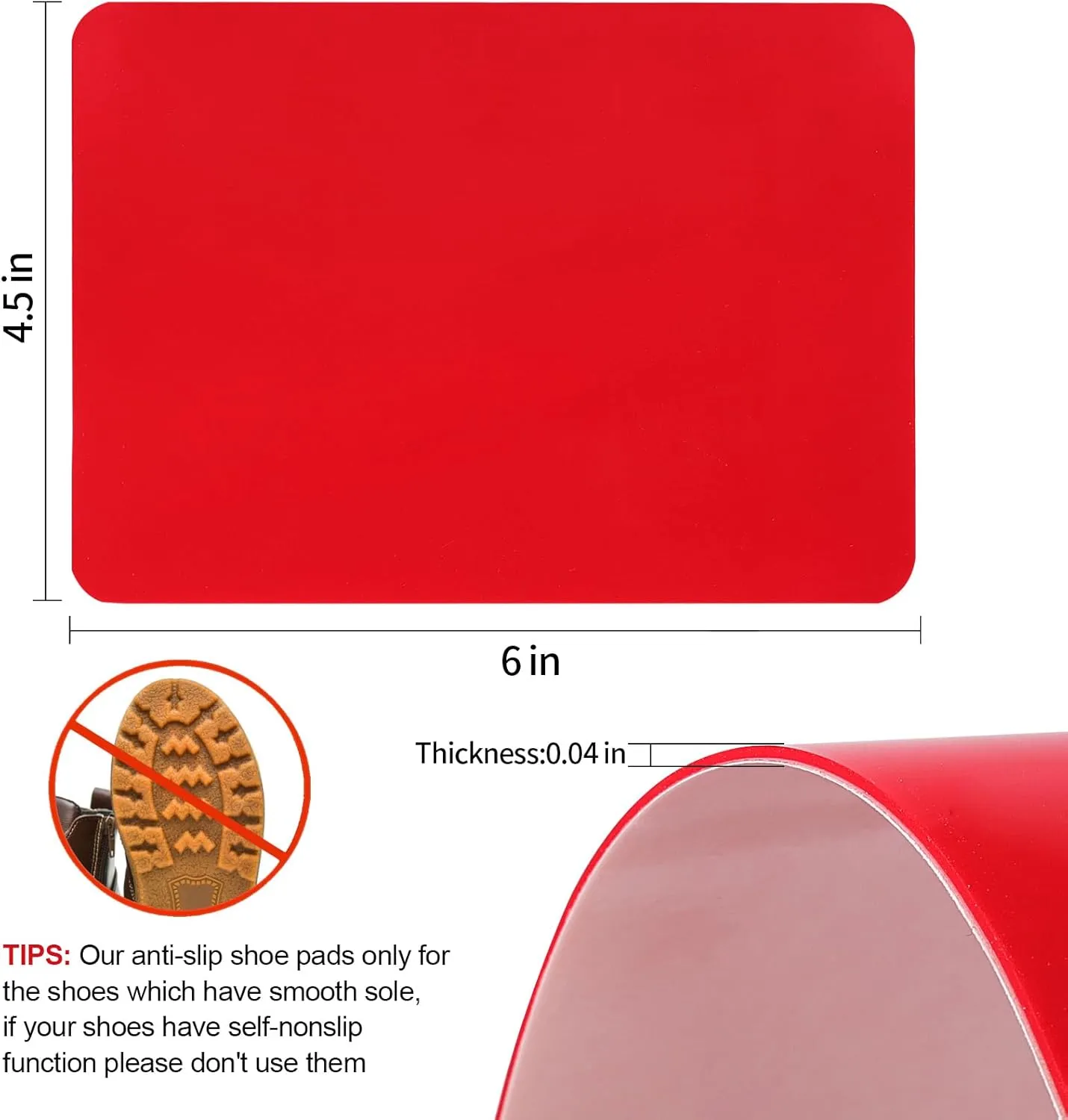 Red Bottoms Shoe Sole Protector, 4 Pcs Self-Adhesive Shoe Bottom Protector for Christian Louboutin High Heels, Shoe Sole Protector Replacement for Louboutin Shoes