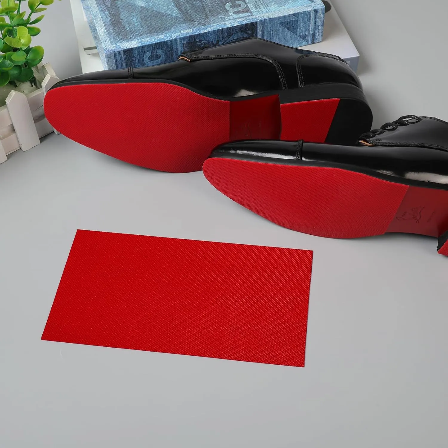 Red Bottoms Sole Protectors for Christian Louboutin Shoes, Anti-Slip Grips Pads Compatible with Louboutin (8.0"x4.5", Red-4 Pcs)