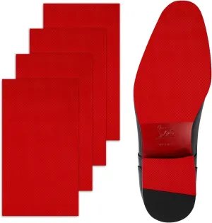 Red Bottoms Sole Protectors for Christian Louboutin Shoes, Anti-Slip Grips Pads Compatible with Louboutin (8.0"x4.5", Red-4 Pcs)
