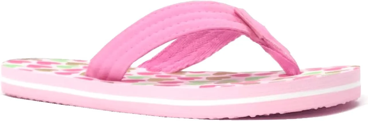 REDVOLUTION Girls Classic Braided Accented Beach Sandals Casual Flip Flop Surfer Girl