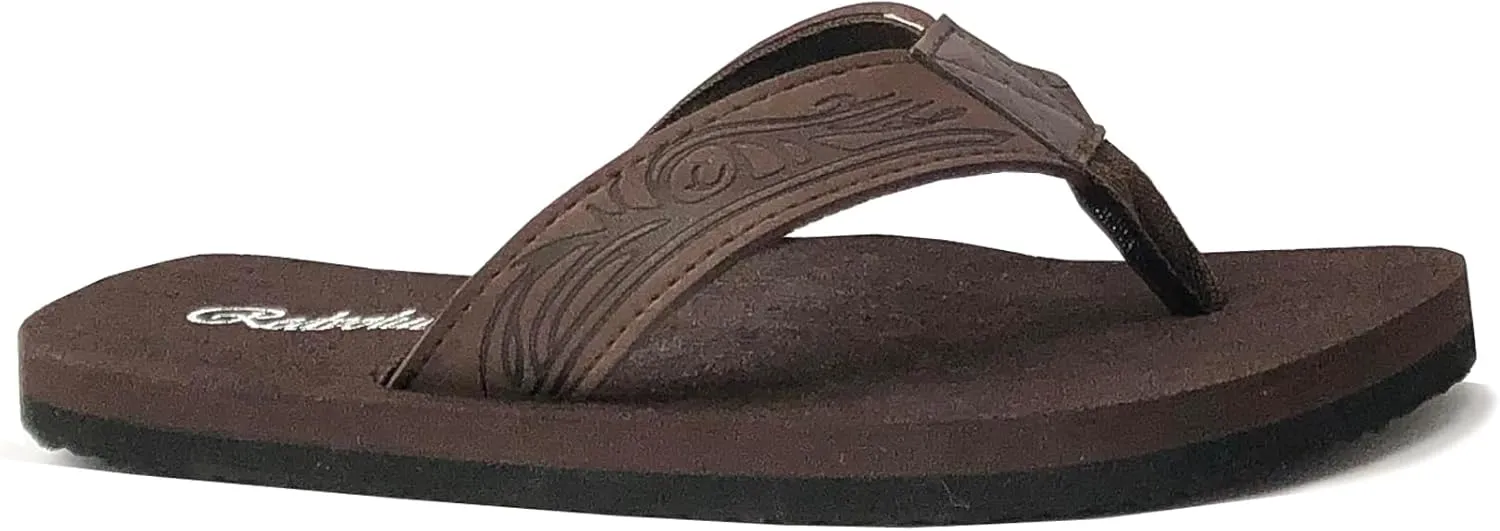 REDVOLUTION New Boys' Beach Sandal TRIBAL Tattoo | Geometric Bali Flip-Flop Sandals