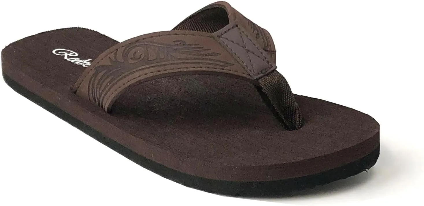 REDVOLUTION New Boys' Beach Sandal TRIBAL Tattoo | Geometric Bali Flip-Flop Sandals