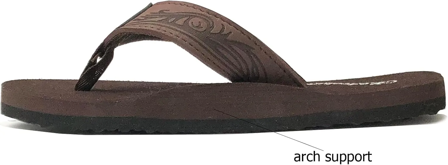 REDVOLUTION New Boys' Beach Sandal TRIBAL Tattoo | Geometric Bali Flip-Flop Sandals