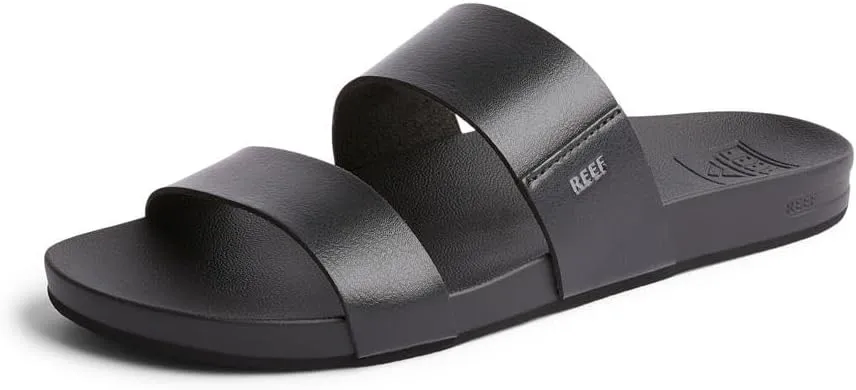 Reef Women's Cushion Vista Fashion Slide Sandal, Vegan Leather Strap, Soft Footbed