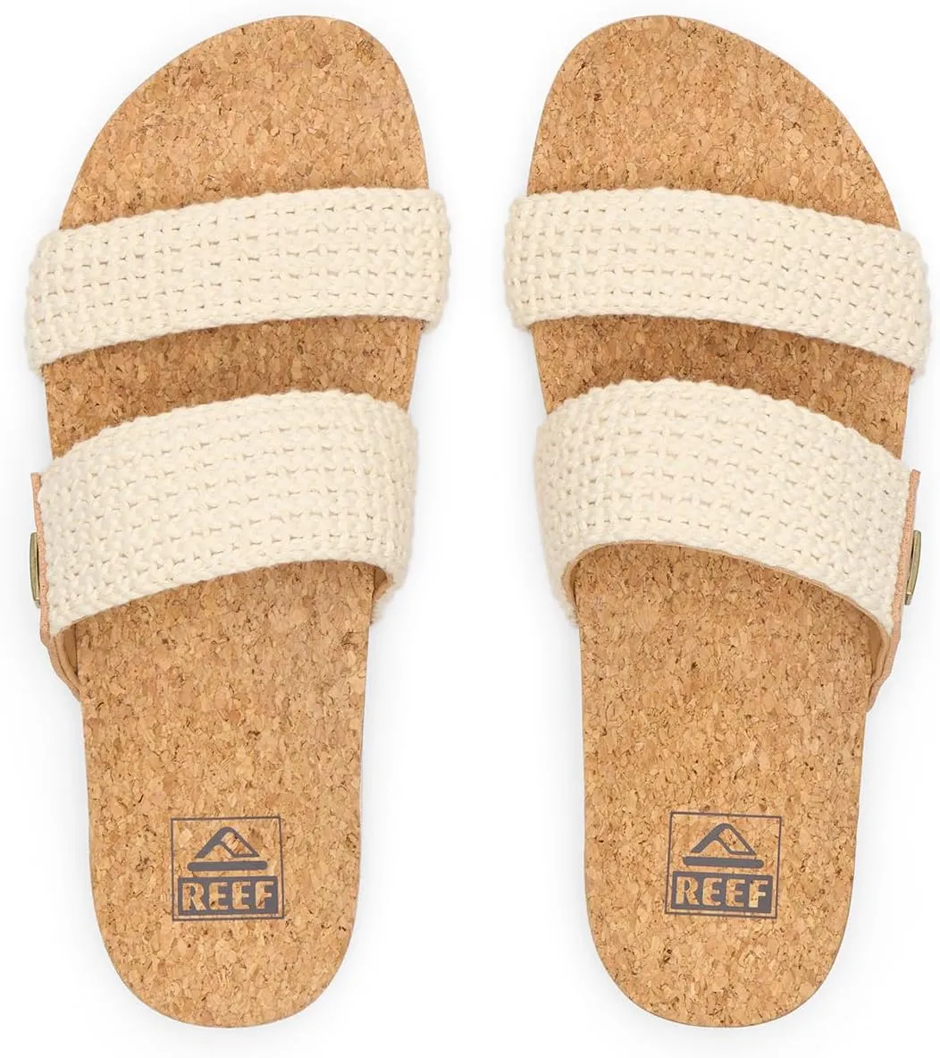 Reef Women's Vista Fashion Slide Sandal, Vegan Leather Strap, Ultra Soft Cushion Footbed