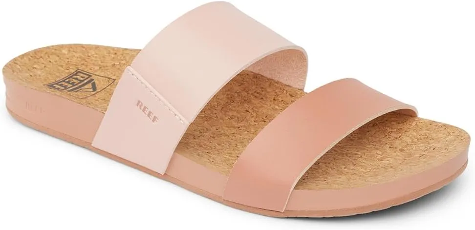 Reef Women's Vista Fashion Slide Sandal, Vegan Leather Strap, Ultra Soft Cushion Footbed