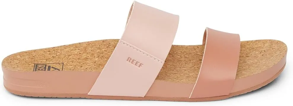 Reef Women's Vista Fashion Slide Sandal, Vegan Leather Strap, Ultra Soft Cushion Footbed