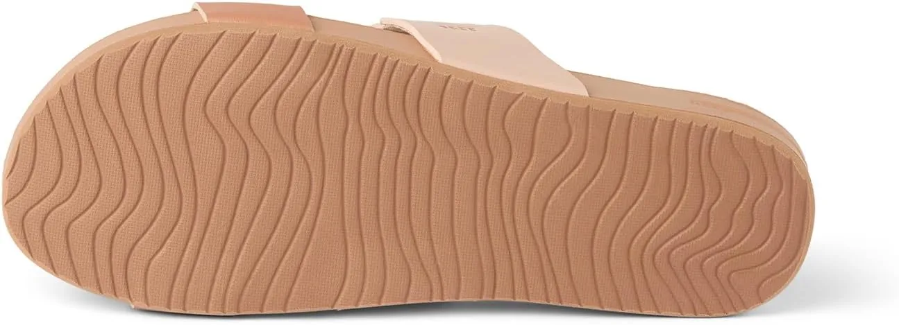 Reef Women's Vista Fashion Slide Sandal, Vegan Leather Strap, Ultra Soft Cushion Footbed