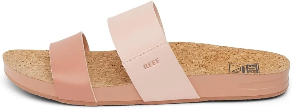 Reef Women's Vista Fashion Slide Sandal, Vegan Leather Strap, Ultra Soft Cushion Footbed