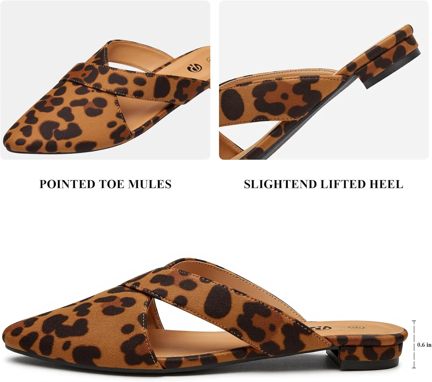 Rekayla Women’s Mules Closed Pointed Toe Backless Loafer Shoes for Women