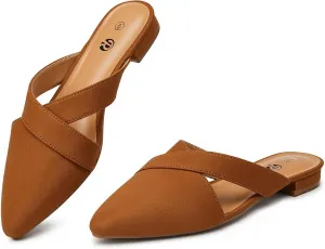 Rekayla Women’s Mules Closed Pointed Toe Backless Loafer Shoes for Women