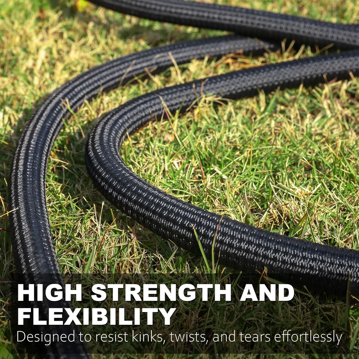 Relxitl Garden Hose, Flexible Water Hose, Ultra Lightweight Non-Expanding hose with 10 Function Sprayer, Leak proof, Pressure Resistant for Yard, Outdoor (Black, 50FT)