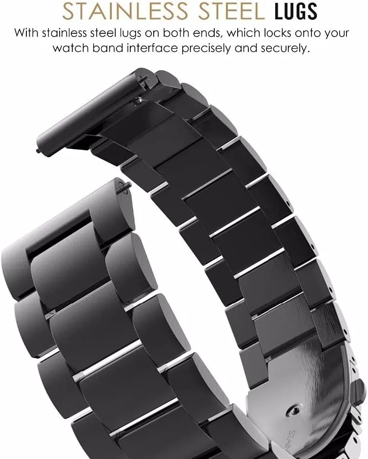 Replacement Watch-Band 20mm Stainless Steel Strap Bracelet Watch Wriststrap(D)