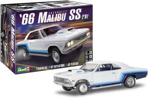 Revell 85-4520 1966 Chevy Malibu SS 2N1 Model Car Kit 1:24 Scale 92-Piece Skill Level 4 Plastic Model Building Kit,Black