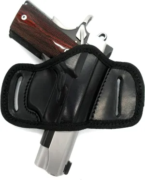 Right Hand Black Leather Open Top Quick Draw Belt Slide Holster for 3" 3.5" 4" 5" NONRAIL 1911 Kimber COLT Springfield Ruger para Remington STI RIA MRI CZ etc.