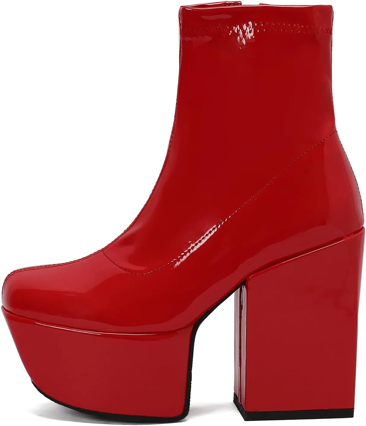 Roimaash Stylish Stretchy Gothic Boots Platform for Women Ankle High Boots