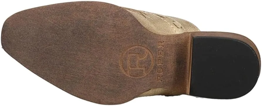 ROPER Womens Beth Glittered Tooled-Inlay Mule Clogs Casual - Beige