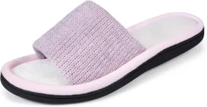 Roxoni Women Slippers Soft Open Toe Slide, Indoor Outdoor Rubber Sole