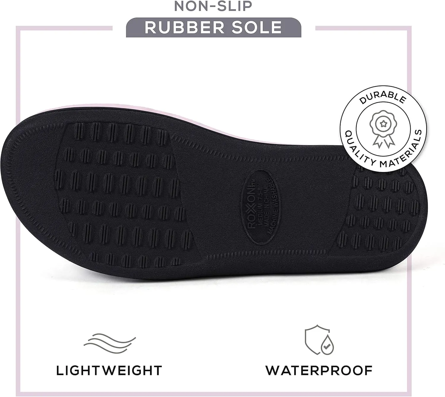 Roxoni Women Slippers Soft Open Toe Slide, Indoor Outdoor Rubber Sole