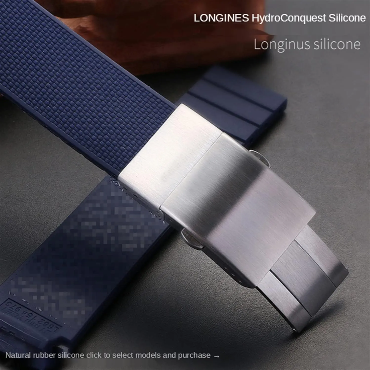 Rubber Watchbands For Longines CONQUEST HYDROCONQUEST L3 21mm Waterproof Strap Watch Accessorie Silicone Watch Bracelet With Logo
