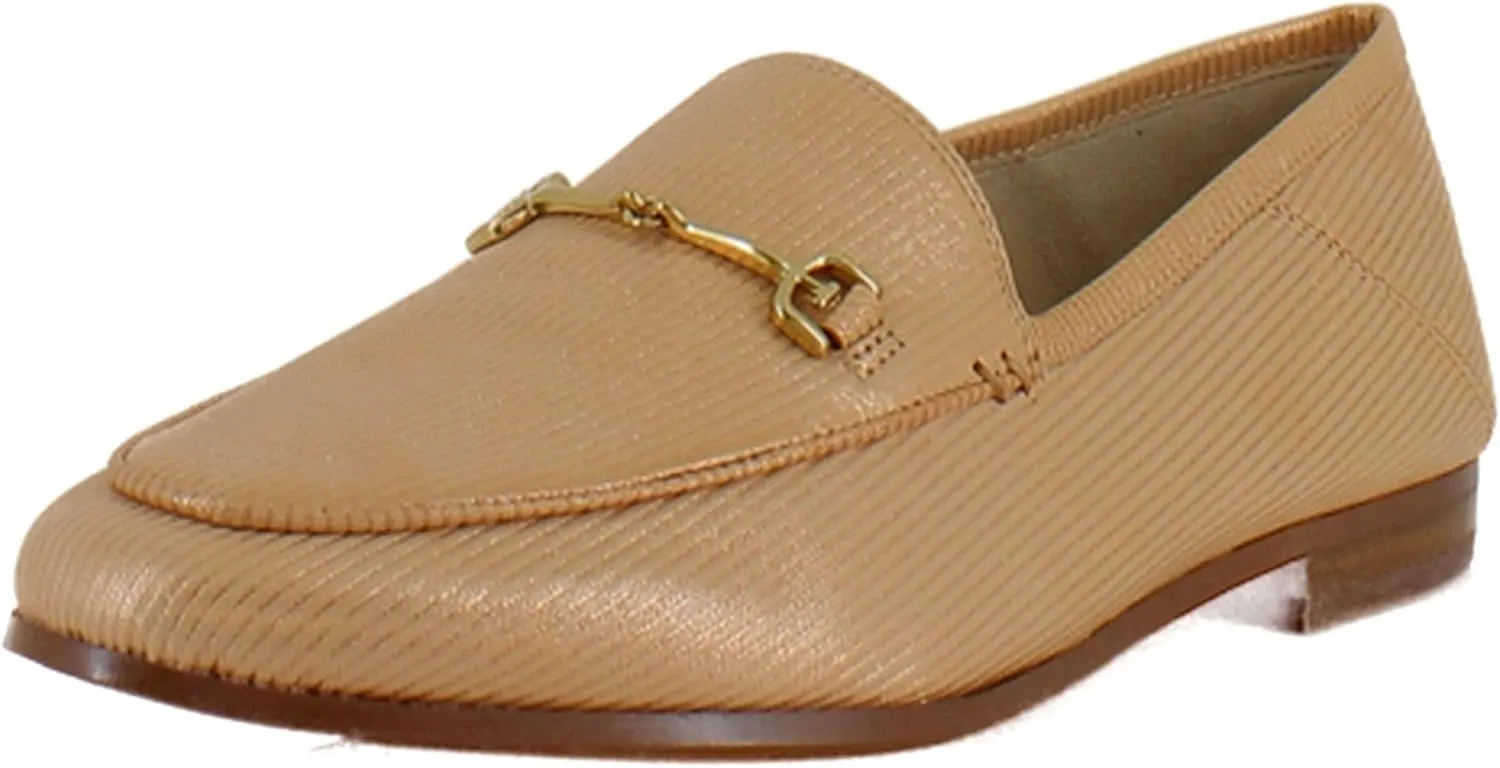 Sam Edelman Loraine Peach Leather Almond Toe Slip On Classic Vamp Loafers (Peach, 7)