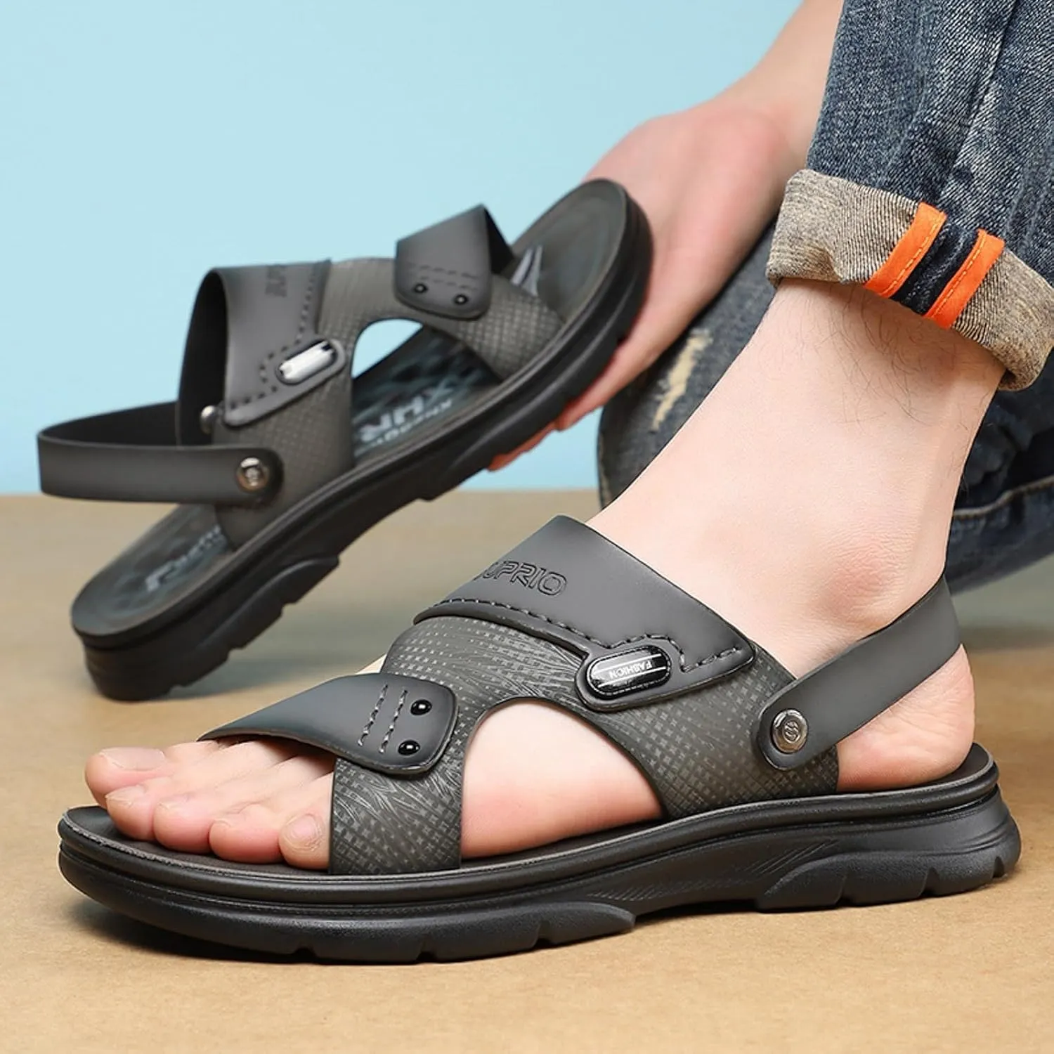 Sandals Men Size Soft Sole Comfortable Sandals Open Toe Walking Shoes Sandal Men Outdoor Beach Mens Slide Slippers