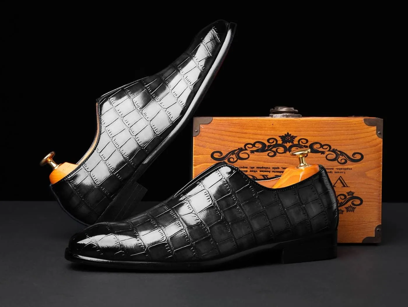 Santimon Mens Loafer Shoes Slip On Dress Casual Shoes Driving Prom Party Wedding Business Smoking Slippers