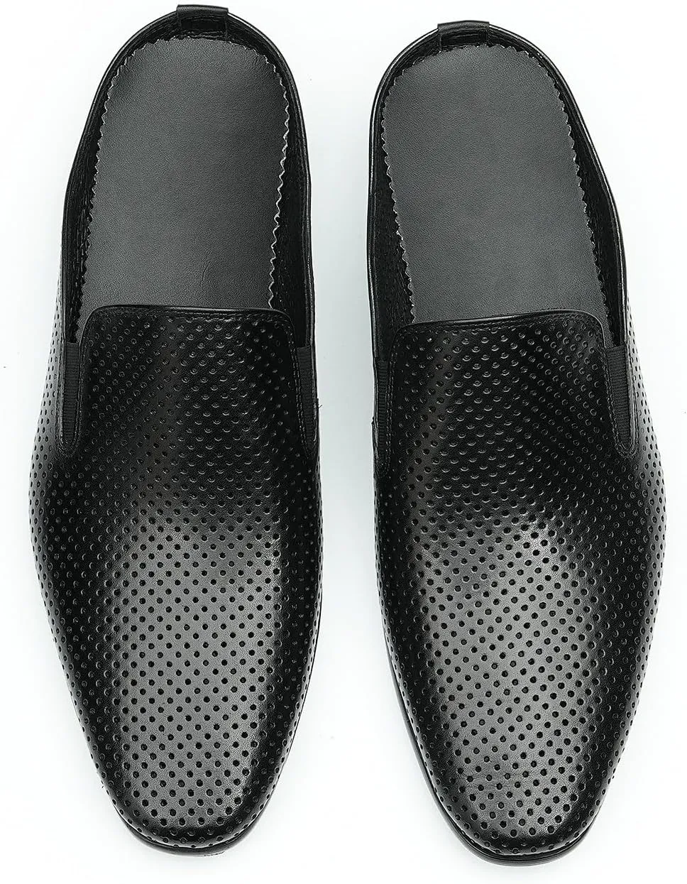 Santimon Men's Mules Formal Dress Loafers Leather Open Back Slippers Business Wedding Casual Fashion Slip On Clogs Sandals Summer Dress Shoes for Men