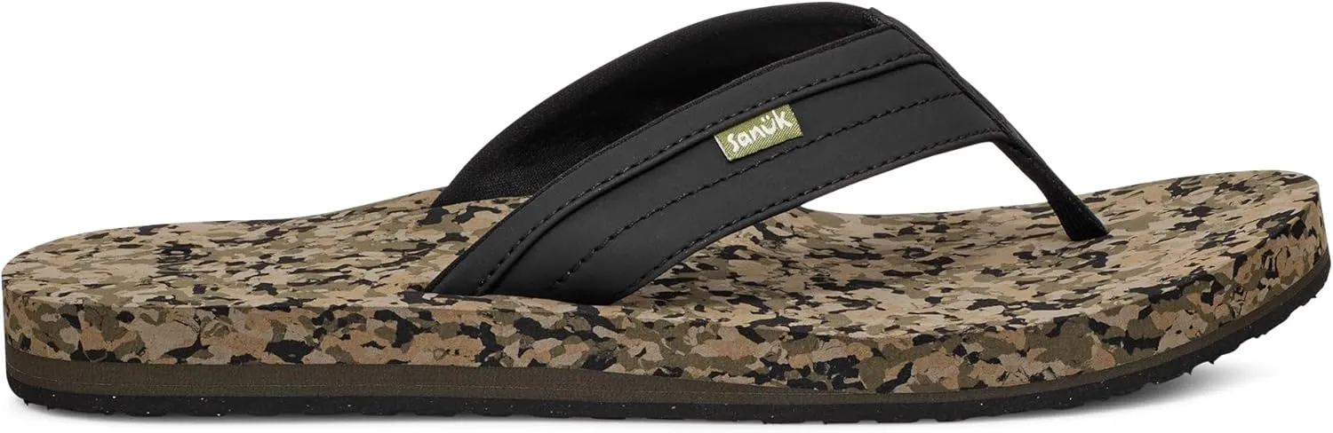 Sanuk Mens Ziggy ST | Flip Flops for Men | Mens Sandals | Beach Sandals | Water Friendly & Lightweight | Comfort Footbed