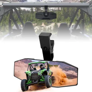 SAUTVS Rear View Center Mirror for Kawasaki Teryx KRX 1000 Mule PRO SX, Rearview Mirror Fit 1.5"-1.875" Roll Bar Cage Accessories, Replace OEM #99994-1175