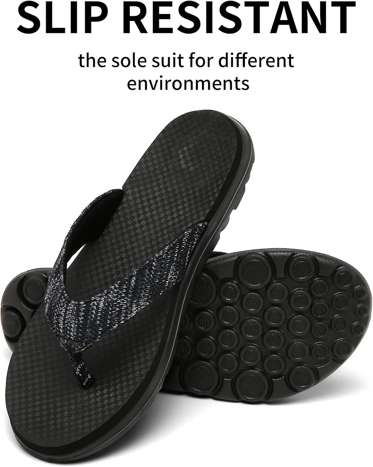 Scecocrs Women Comfortable Flip Flops, Memory Foam Non-Slip Thong Sandals Lightweight