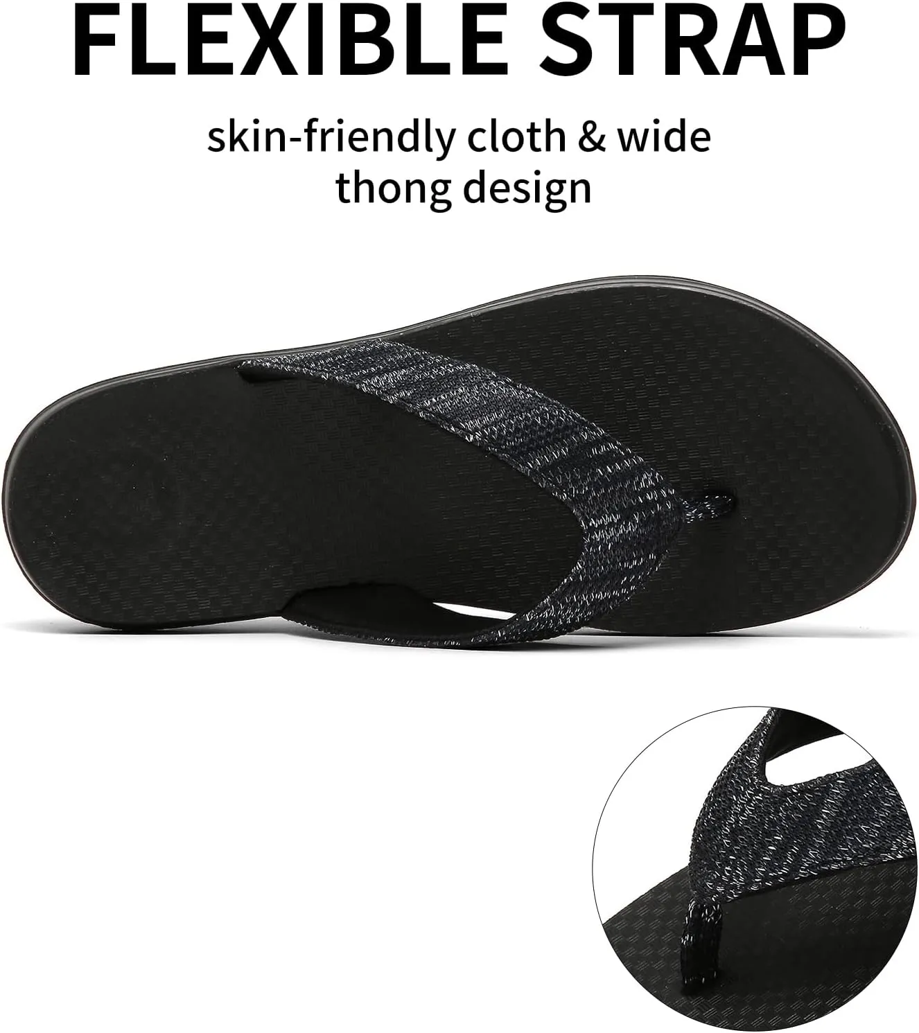 Scecocrs Women Comfortable Flip Flops, Memory Foam Non-Slip Thong Sandals Lightweight