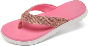 Scecocrs Women Comfortable Flip Flops, Memory Foam Non-Slip Thong Sandals Lightweight