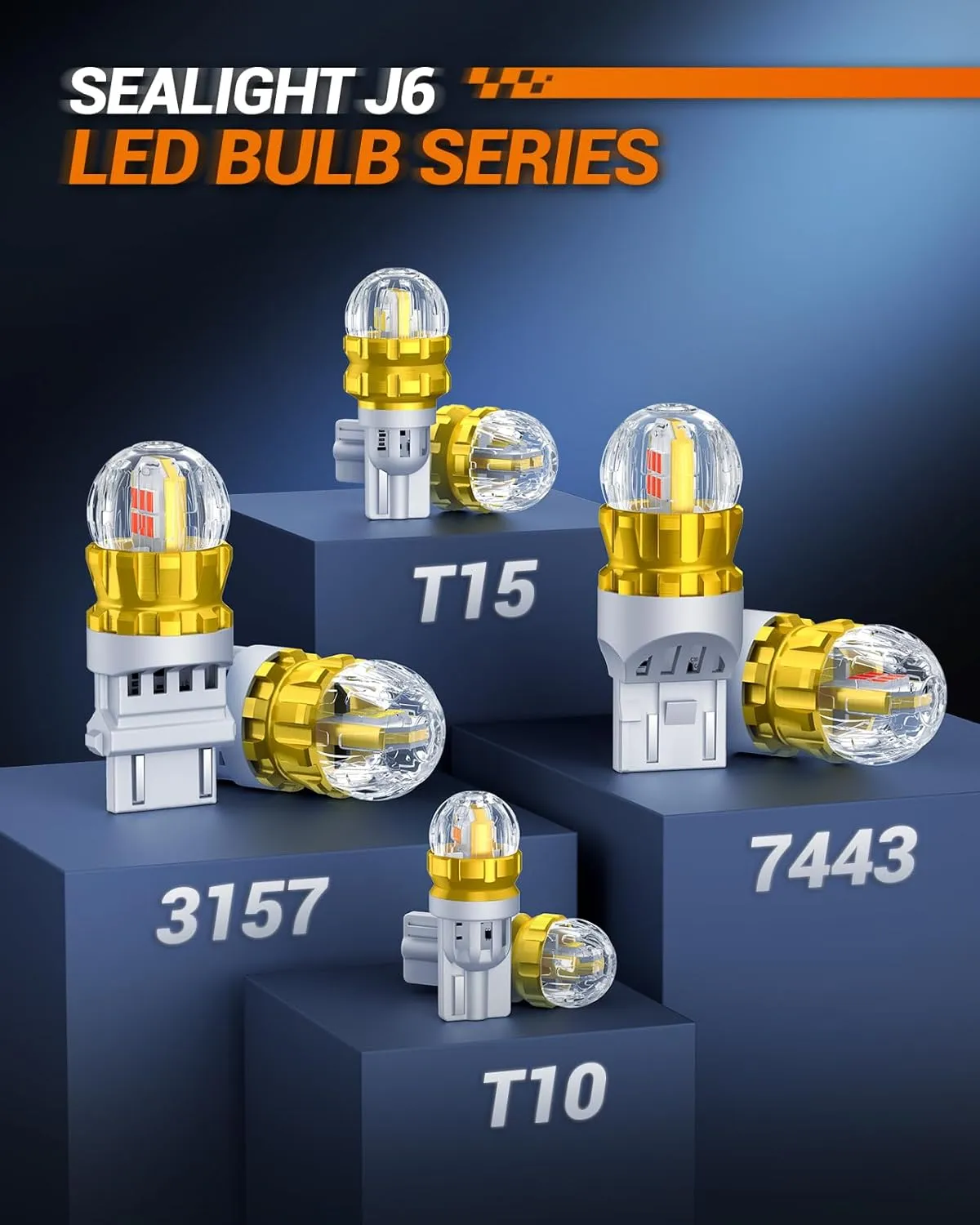 SEALIGHT 3156 3157 LED Bulb Red Brake Lights, 3056 3057 4057 4157 T25 Bulbs 360° Super Bright 3020SMD with HD Projector 3000 Lumens for Tail Stop Brake Signal Parking Lights, Pack of 2
