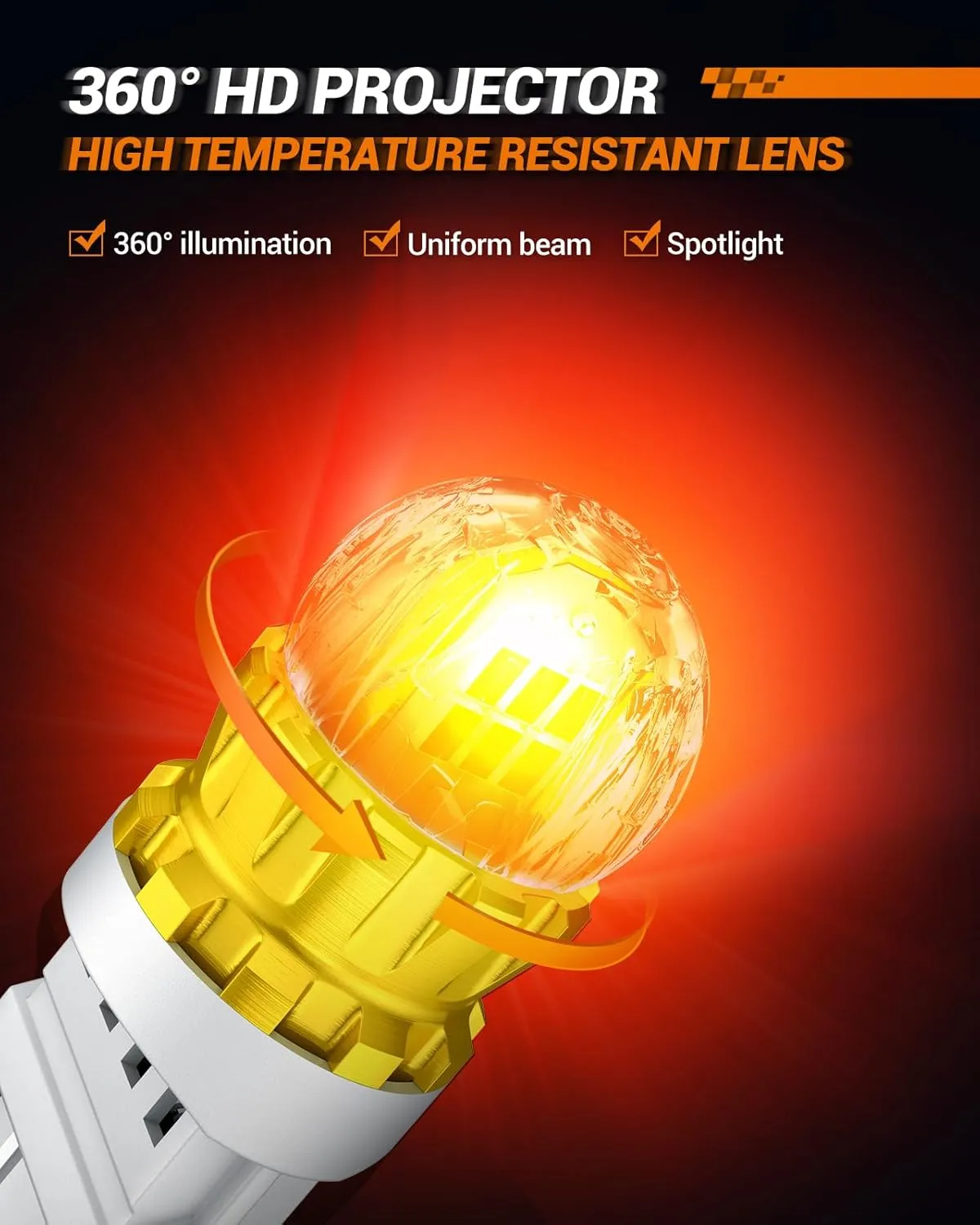 SEALIGHT 3156 3157 LED Bulb Red Brake Lights, 3056 3057 4057 4157 T25 Bulbs 360° Super Bright 3020SMD with HD Projector 3000 Lumens for Tail Stop Brake Signal Parking Lights, Pack of 2