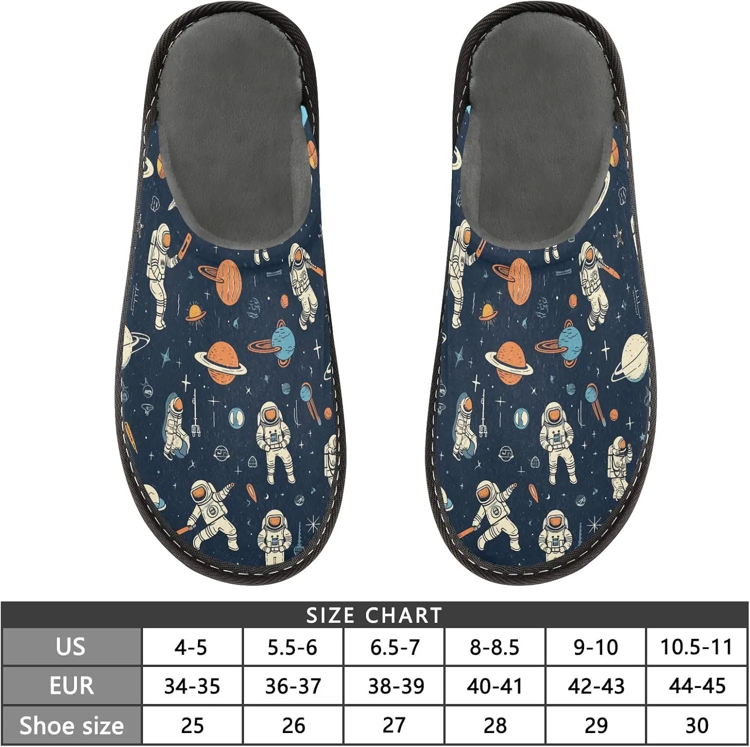 senya Cosmic Planets Fuzzy Slippers Soft Home Bedroom Slippers for Women Men House Shoes