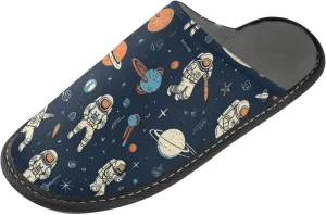 senya Cosmic Planets Fuzzy Slippers Soft Home Bedroom Slippers for Women Men House Shoes