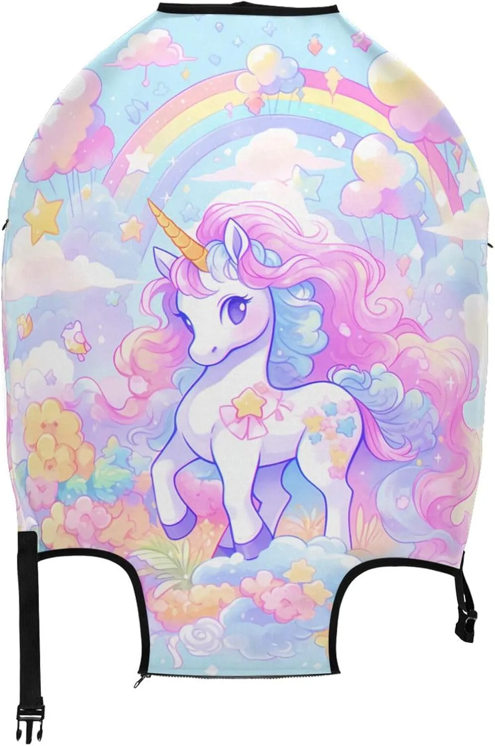 senya Travel Luggage Cover Suitcase Protector Unicorn Rainbow Balloon Washable Baggage Covers Fits 18-20 Inch Luggage