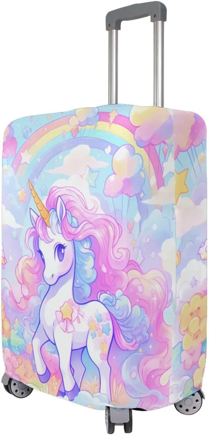 senya Travel Luggage Cover Suitcase Protector Unicorn Rainbow Balloon Washable Baggage Covers Fits 18-20 Inch Luggage