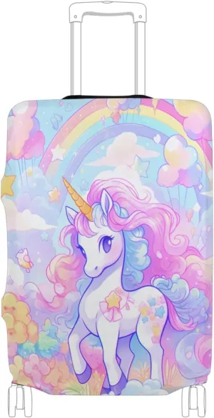 senya Travel Luggage Cover Suitcase Protector Unicorn Rainbow Balloon Washable Baggage Covers Fits 18-20 Inch Luggage