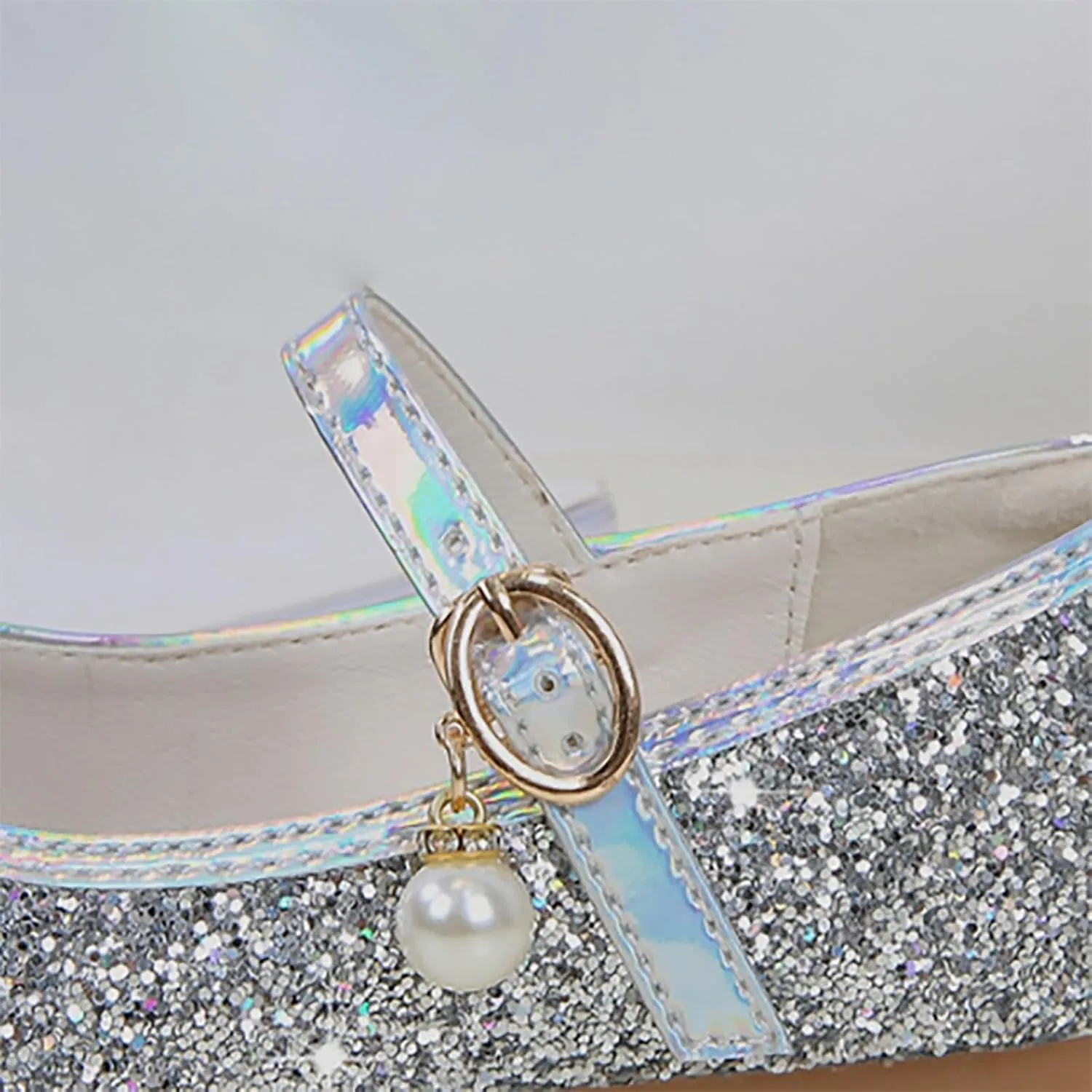 Sequins Sandals for Girls Kids Outdoor Dress Dance Loafers Shoes Toddler 𝗟ow Heel Summer Casual Mary Jane Soft Sole