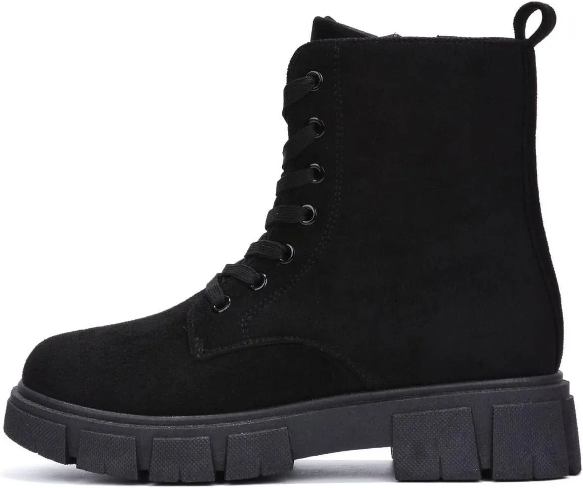 Shanda Suede 7-Hole Platform Lug Booties (Shanda)
