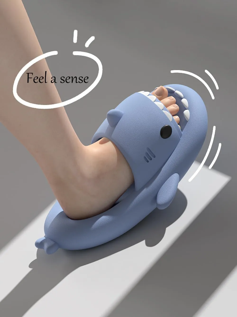 Shark Slides For Women And Men, The Novel Beach Sandals And Non -Slipproof Soles Of Shark Slide Adults commonly Used in Men And Women, Beige