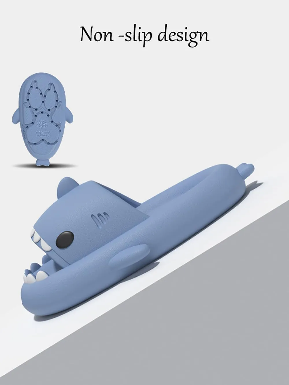 Shark Slides For Women And Men, The Novel Beach Sandals And Non -Slipproof Soles Of Shark Slide Adults commonly Used in Men And Women, Beige