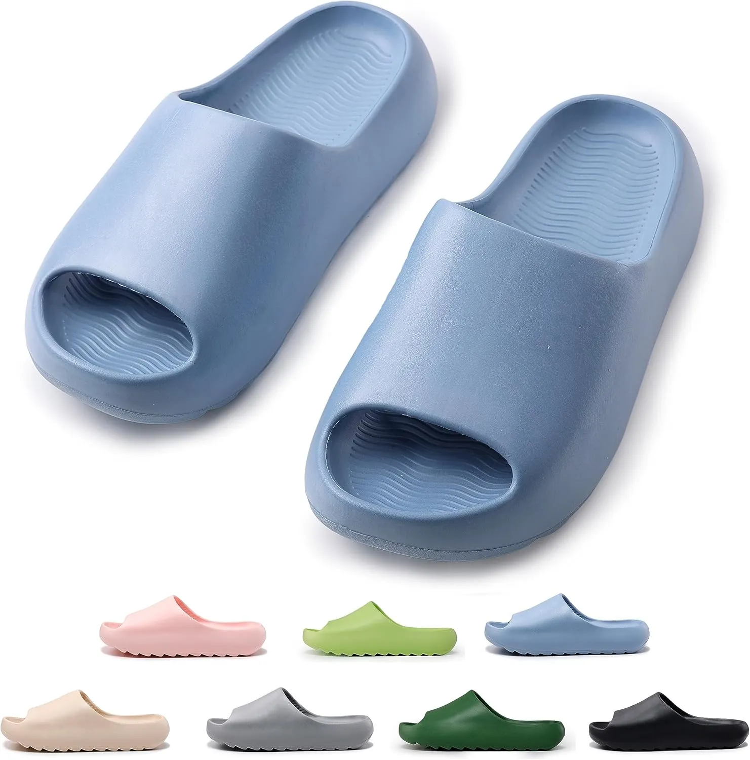 sharllen Cloud Slides for Kids Lightweight Non-Slip Pillow Slippers Open Toe Comfy Toddler Boys Girls Cloud Cushion Slide Sandals for Indoor Outdoor Bathroom Shower Pool Beach Slippers