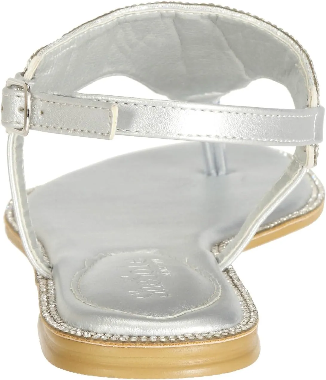 SheSole Women's Silver Thong Sandals Dressy Summer Bling Rhinestone Flat Wedding Shoes