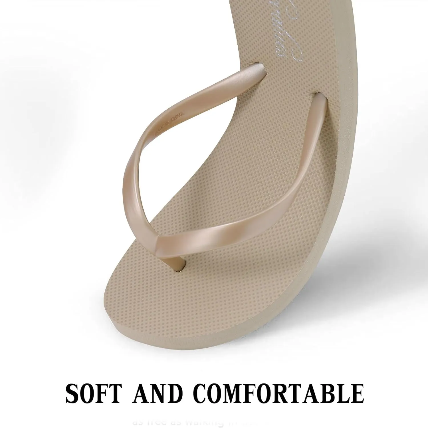 shevalues Slim Flip Flops for Women Beach Rubber Shower Shoes Basic Thong Sandals