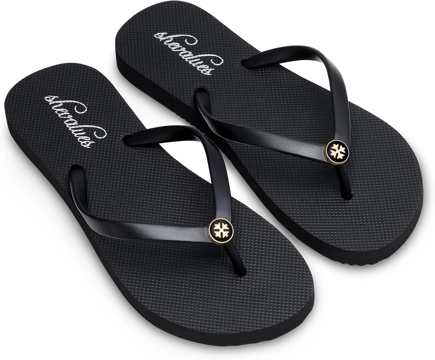 shevalues Slim Flip Flops for Women Beach Rubber Shower Shoes Basic Thong Sandals