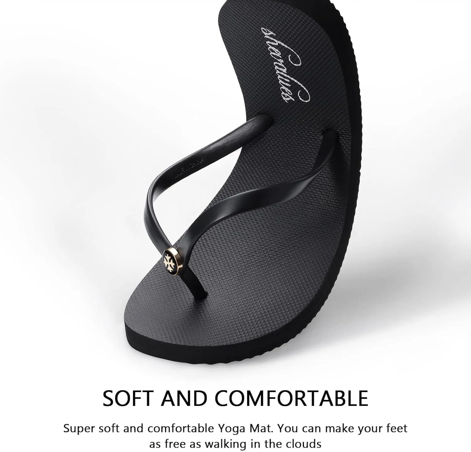 shevalues Slim Flip Flops for Women Beach Rubber Shower Shoes Basic Thong Sandals