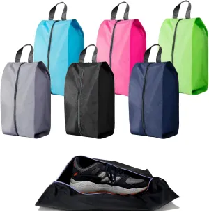 Shoe Bags for Travel-6 PCS Shoe Organizer Essentials Foldable with Zipper Closure Handle Shoe Storage Portable Waterproof Large Shoe Pouches Multicolor
